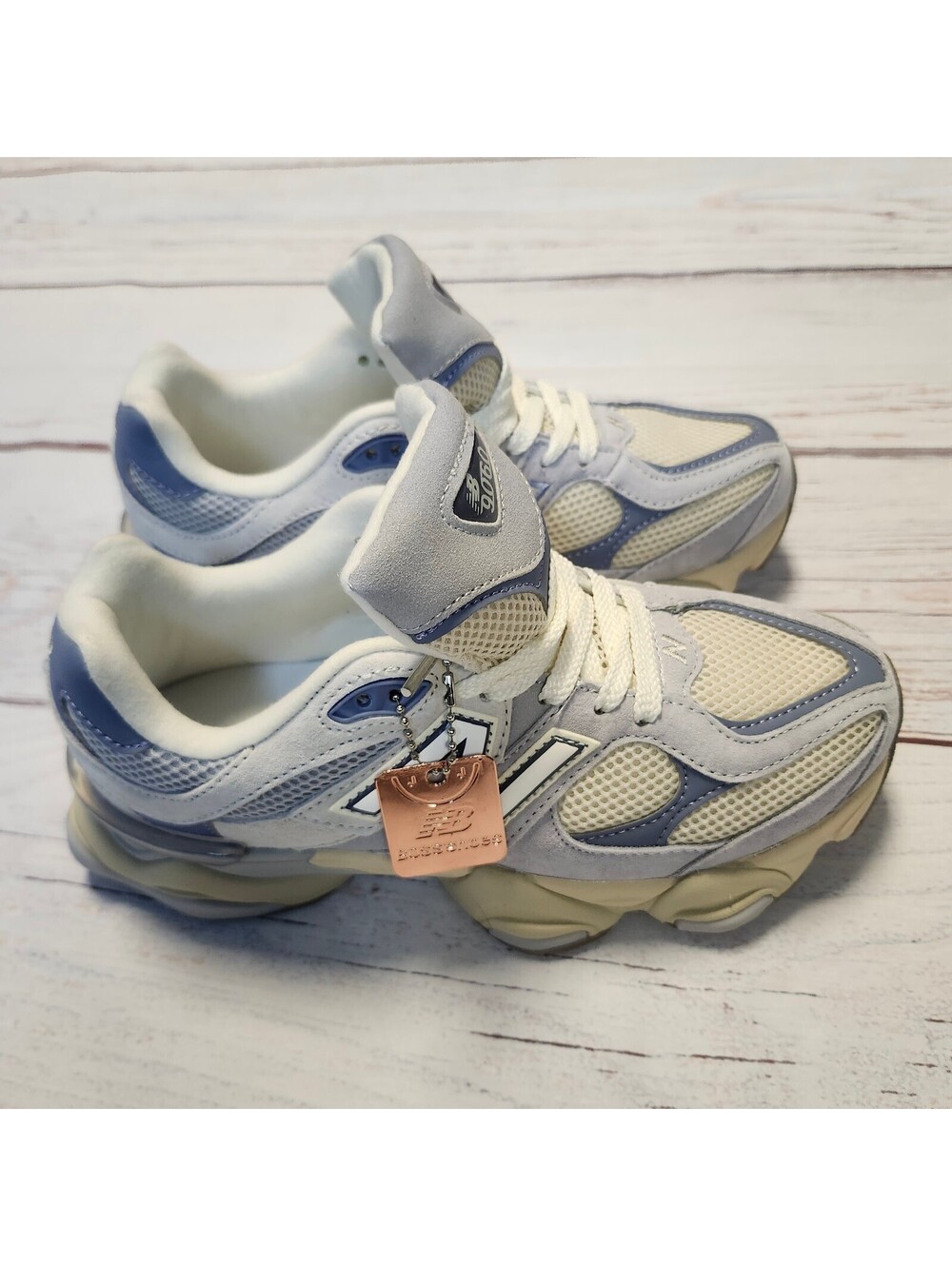 New Balance 9060 Grey Blue Women's Athletic Sneakers Size 7.5